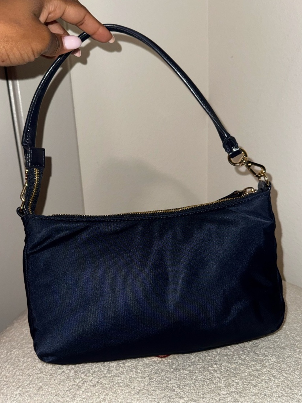 MZ WALLACE Chelsea Petite Nylon Shoulder Bag in Navy - Picture 9 of 12
